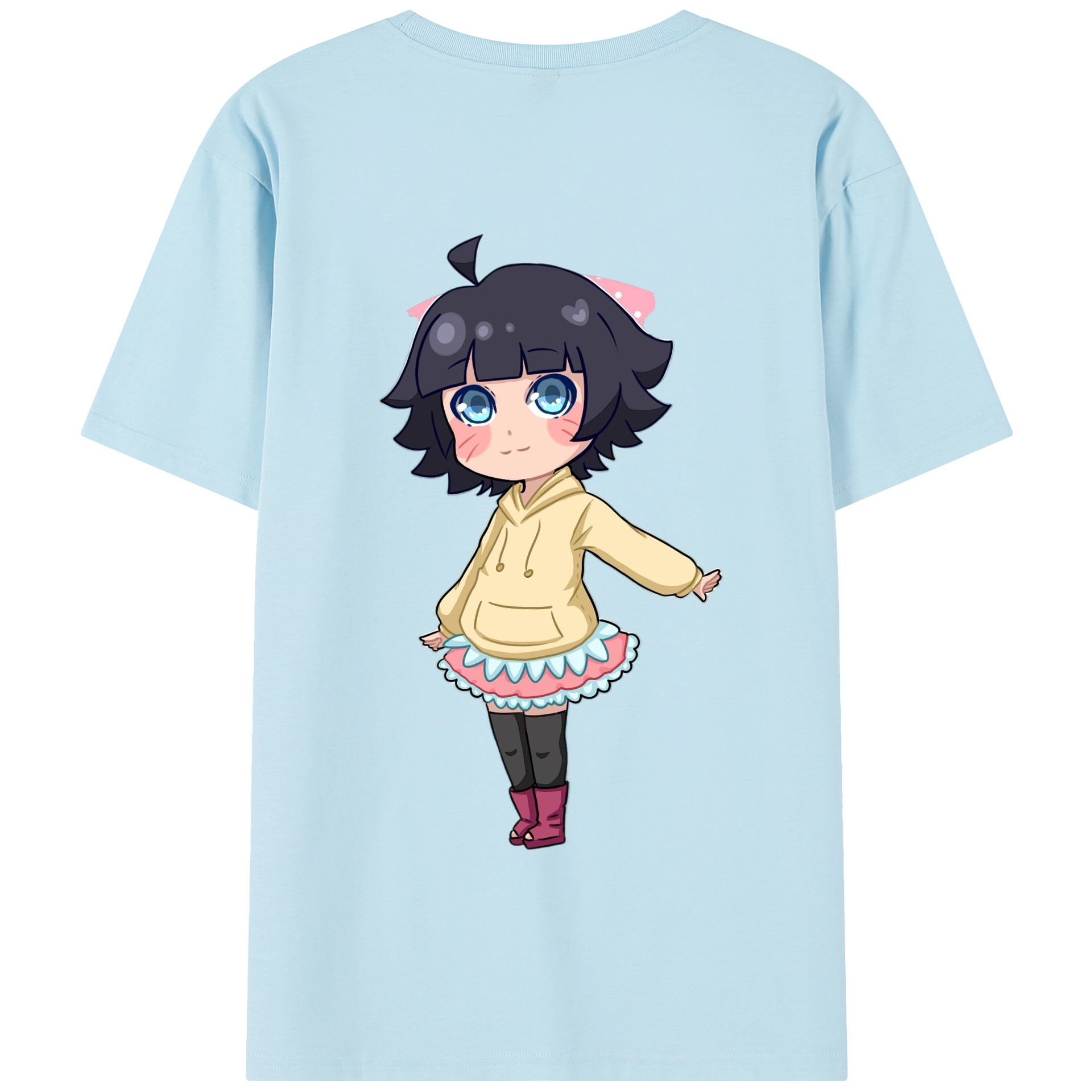 （画像用） NARUTO -ナルト- うずまき ヒマワリ Uzumaki Himawari 綿100％半袖Tシャツ（背面プリント）